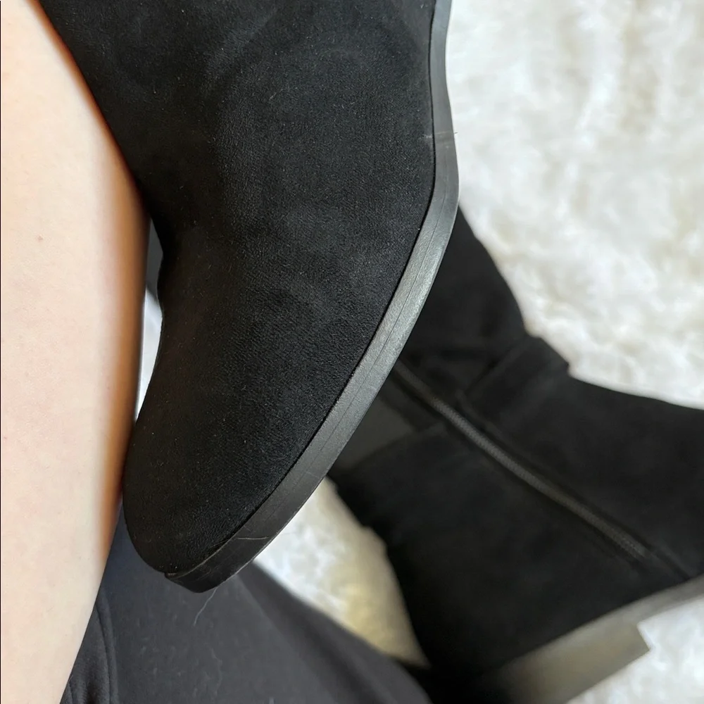 Like New Style & Co Black Kimmball Suede Boots Size 5M